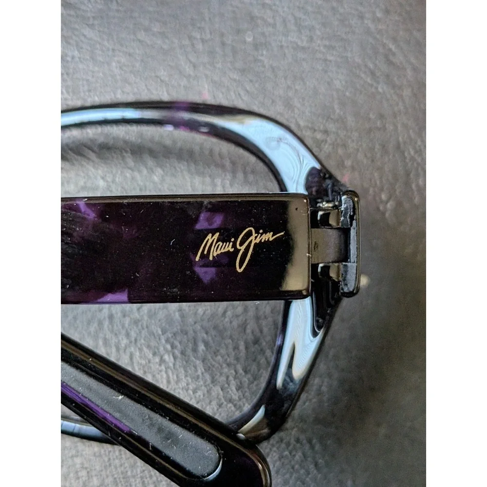 Maui Jim Tortoise Purple Lucite Rectangular Wrap Glasses Japan MJ433N 56 16 130